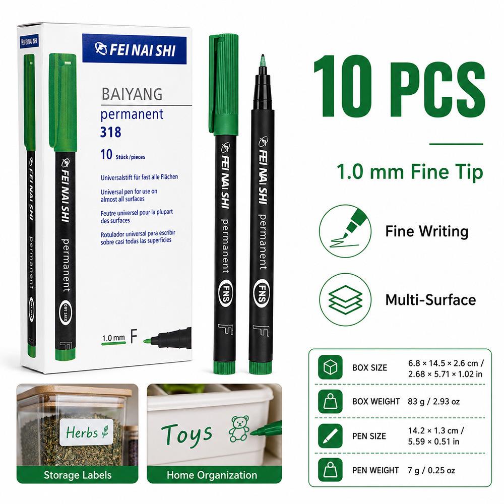 Waterproof 1.0mm Fine Tip Marker Pen for Colorful Quick-Drying Surface Labeling
