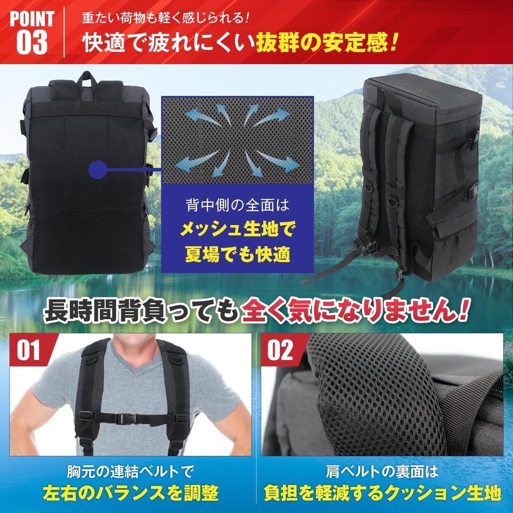 FISHBOMB Fishing Backpack, Summer 2025 Model, Large Capacity, Multiple Pockets, Fishing Rod Holder, Water-Resistant