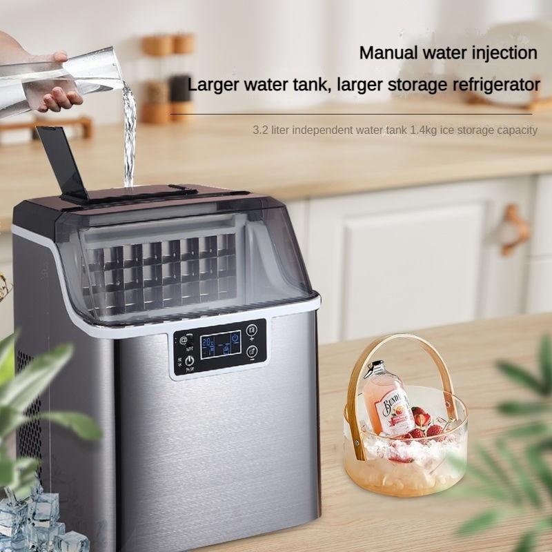 New Small Commercial Ice Maker Automatic Water Inlet Mini Automatic Household Ice Cube Making Machine 252x360x371mm