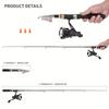 Ultra Short Mini Ice Fishing Rod Telescopic 1M-2.3M Telescopic Pocket Travel Pole for Lure Fish in Saltwater Freshwater Winter 260319