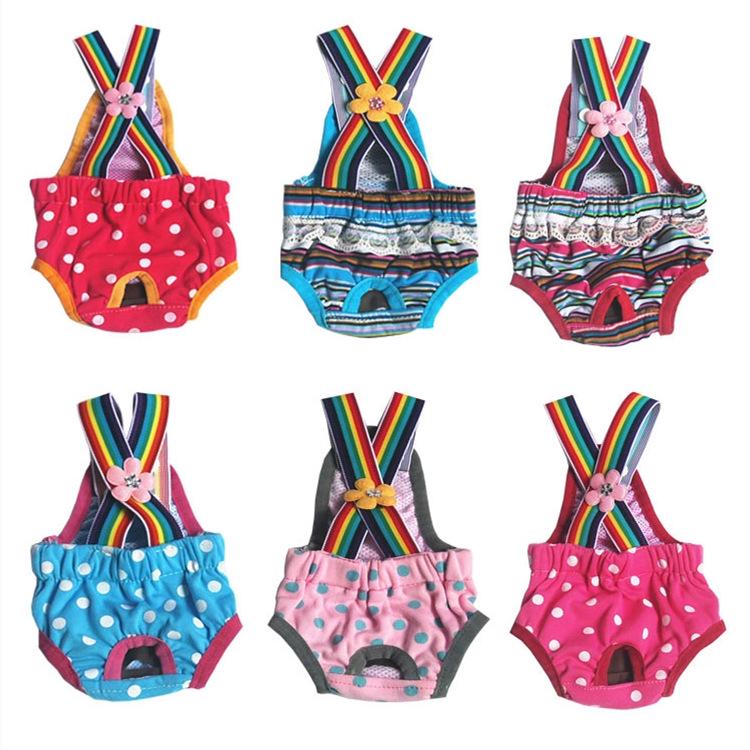 Female Dog Physiology Suspender-Style Reusable Washable Summer Period Pants