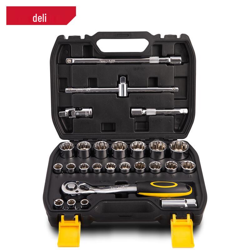Deli 26-Piece 1/2-Inch Drive 12-Point Socket Set DL2026T