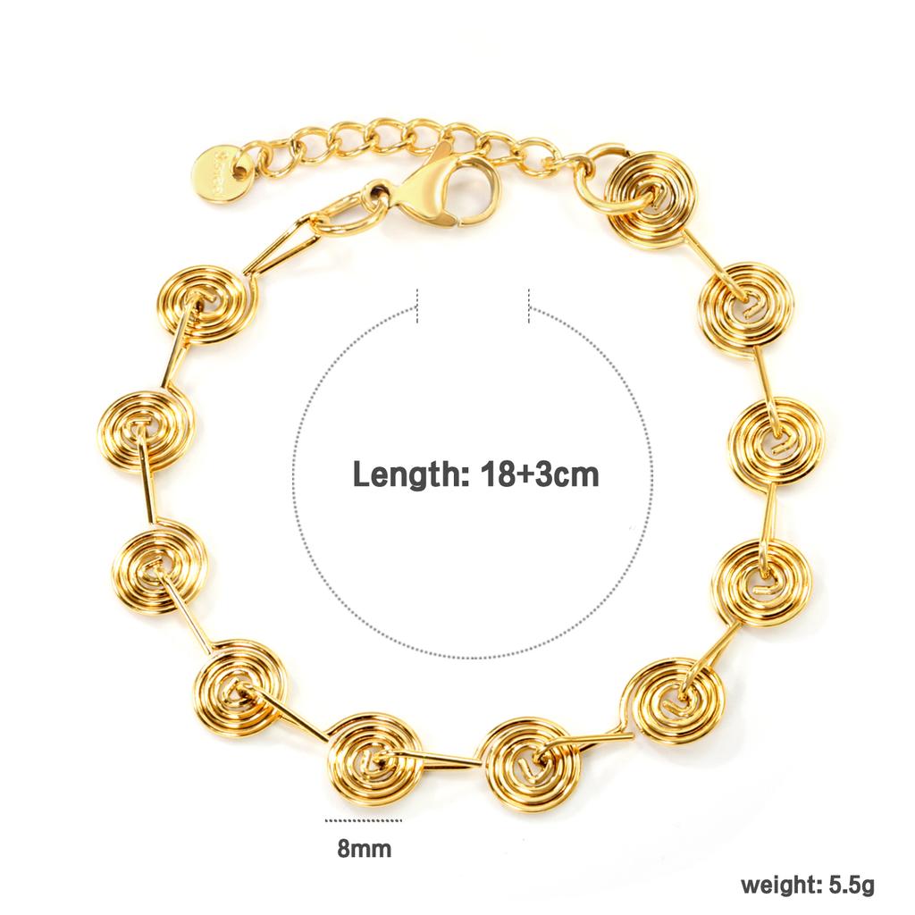 Trendy Hip-hop New Goth Unisex Fashion Bracelet Unique and Creative Irregular Stainless Steel Gold-plated Design Punk Style Gift