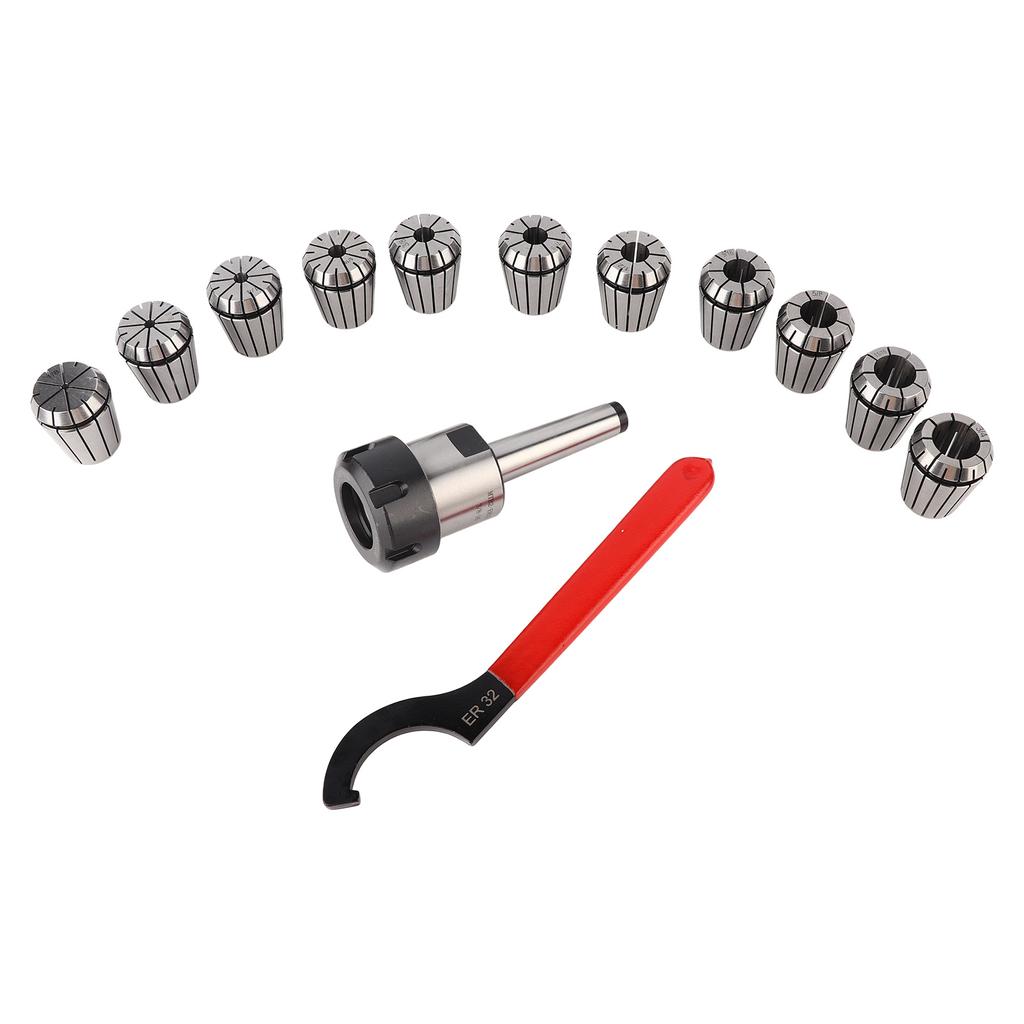 Precision ER32 Collet Chuck Set   MT2 Shank Handle Holder   Spanner for Milling Machine with Box