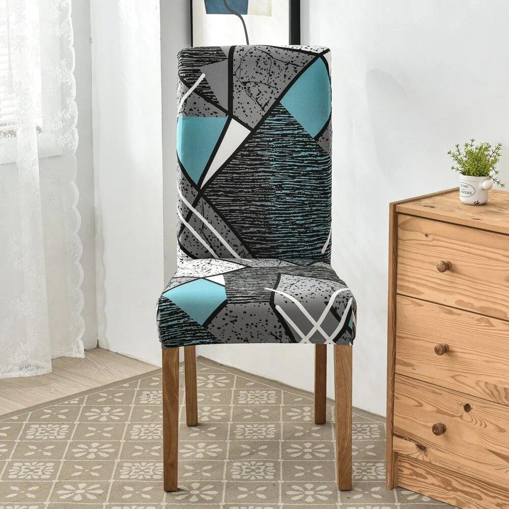 Spandex Wedding Chair Cover Lattice Floral Printed Seat Protector Slipcover for Hotel Banquet Housse De Chaise Dining Room Chair