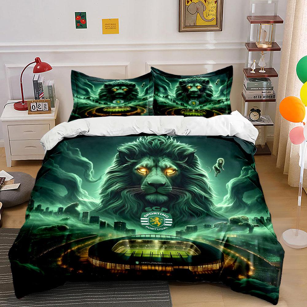 Leão, estádio, Sporting Portugal. Conjuntos de cama Conjuntos de capa de edredom Capas de edredom Fronhas(1* Capa de Edredom 2* Fronhas sem enchimento)