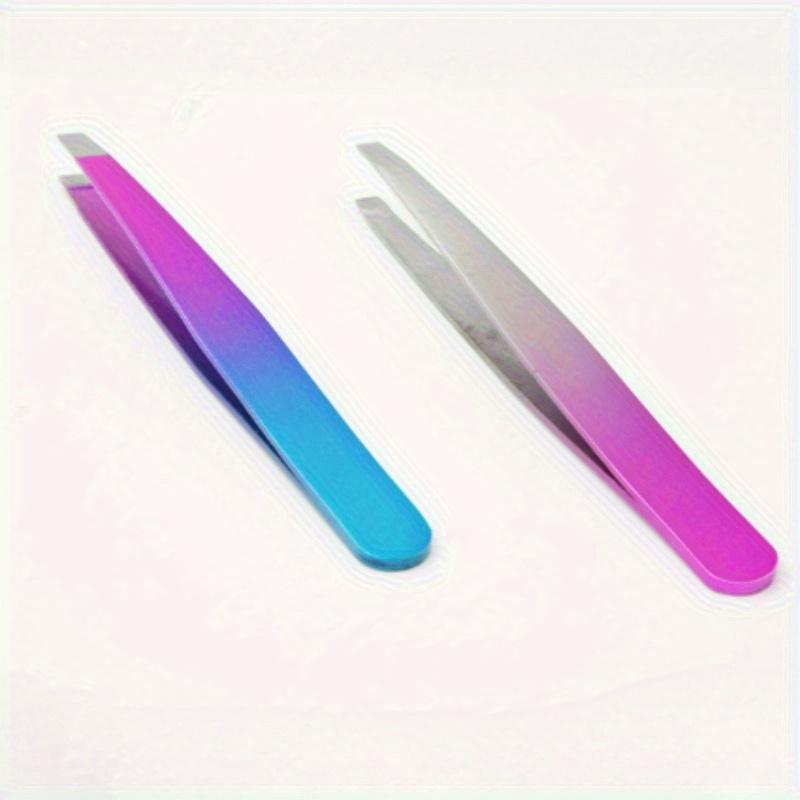 1 Threading Eyebrow Clip Slant Color Titanium Rose Gold Tweezers Eyebrow Plucking Beard Plucking Eyebrow Hair, Beauty Tools