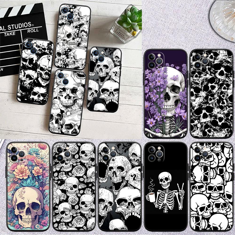LO87 Skeleton Skull Phone Case for Samsung Galaxy A11 A12 A13 A15 A52S A53 A55 A56 A70 A71 A72 A73 F06 F16 F56 S10 Plus S10e
