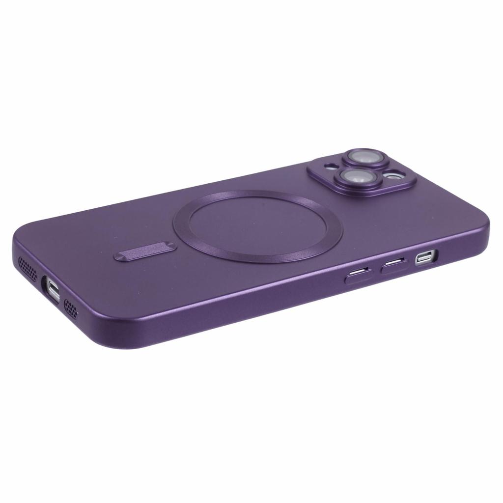 For iPhone 15 TPU Slim Case Rubberized Phone Cover with Lens Film Compatible with MagSafe