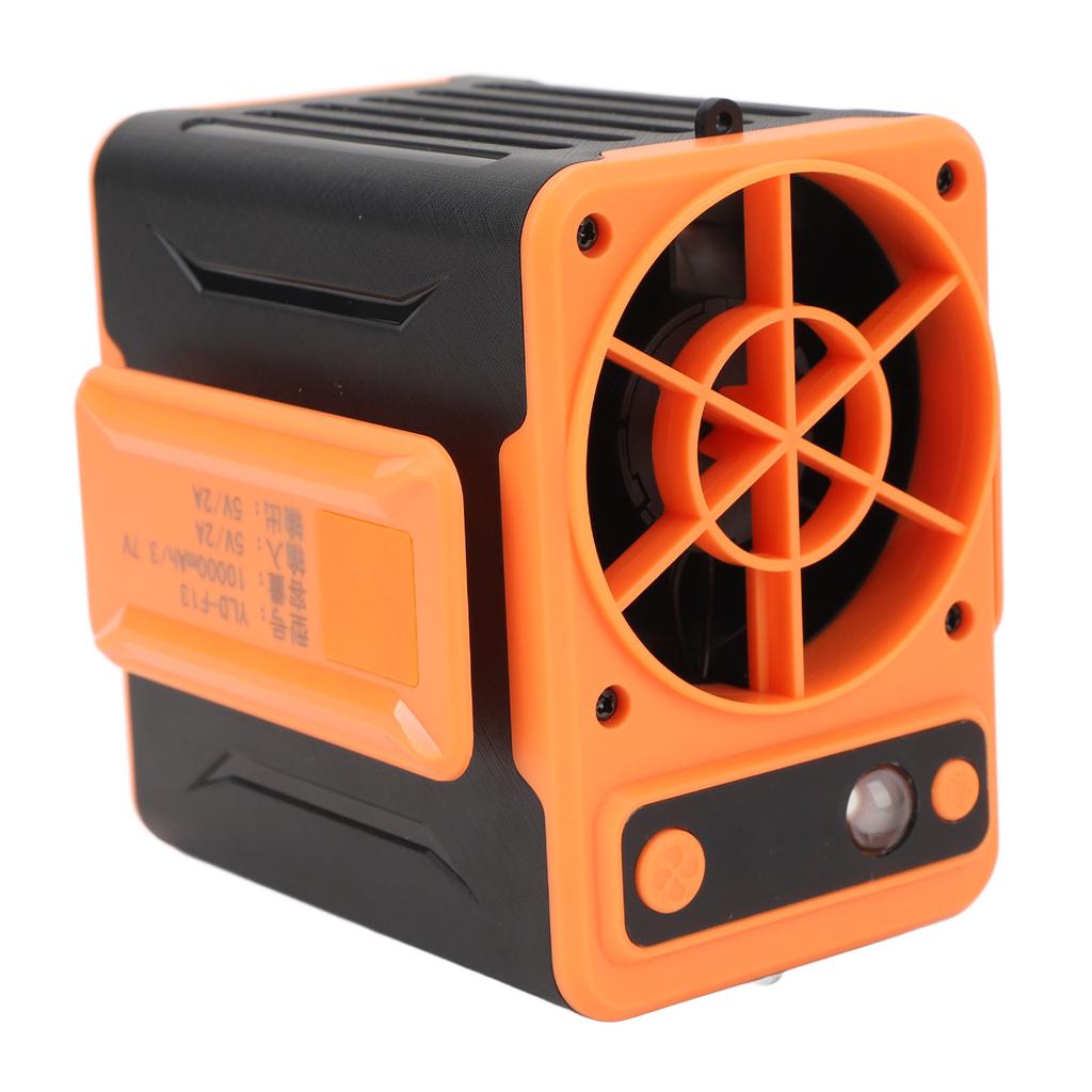Hüftventilator USB wiederaufladbar 10000mAh Hüftclip-Ventilator mit Taschenlampe 4 Geschwindigkeiten Einstellbares LED-Display Lanyard für den Außenbereich