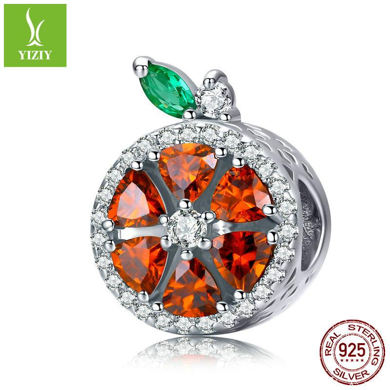 S925 Silver Colorful Fruit Loose Beads Collection Picture, Summer Pineapple Lemon Diy Bracelet Beaded Accessories