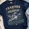 I'd Rather Be People Watching T-Shirt, Funny Introvert Tee, Vintage Cafe Lover Gift, Observer Humor Top