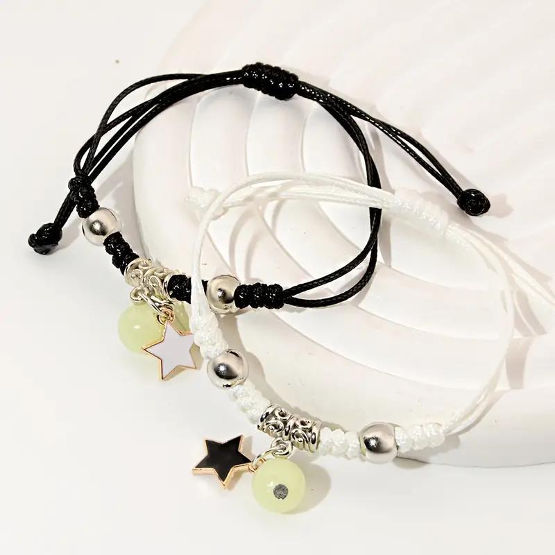 Glow-in-the-Dark Braided Bracelet, Perfect for Couples & Friends, All-Season Wear