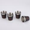 4Pcs/set Stainless Steel Shot Glasses with Leather Case Espresso Shot Cups Barware Drinking Vessel Camping Home Restaurant Mug