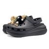 Crocs Classic Platform Clog EVA Puff Retro Fashion Trend Simple Hole Shoes Unisex Black