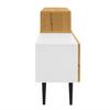 Modern TV Cabinet with Adjustable Length, Modular 2-Piece Design, Wood Look, Matt White, Black Metal Legs, Multifunctional Living Room