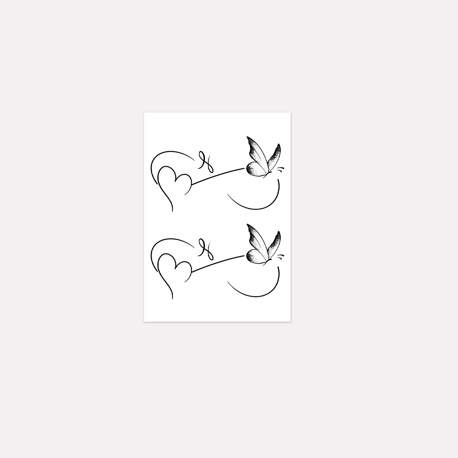 

Butterfly Love Collarbone Tattoo Sticker, Waterproof And Long-Lasting, Women S Chest Advanced Sense Simulation Tattoo 10*7