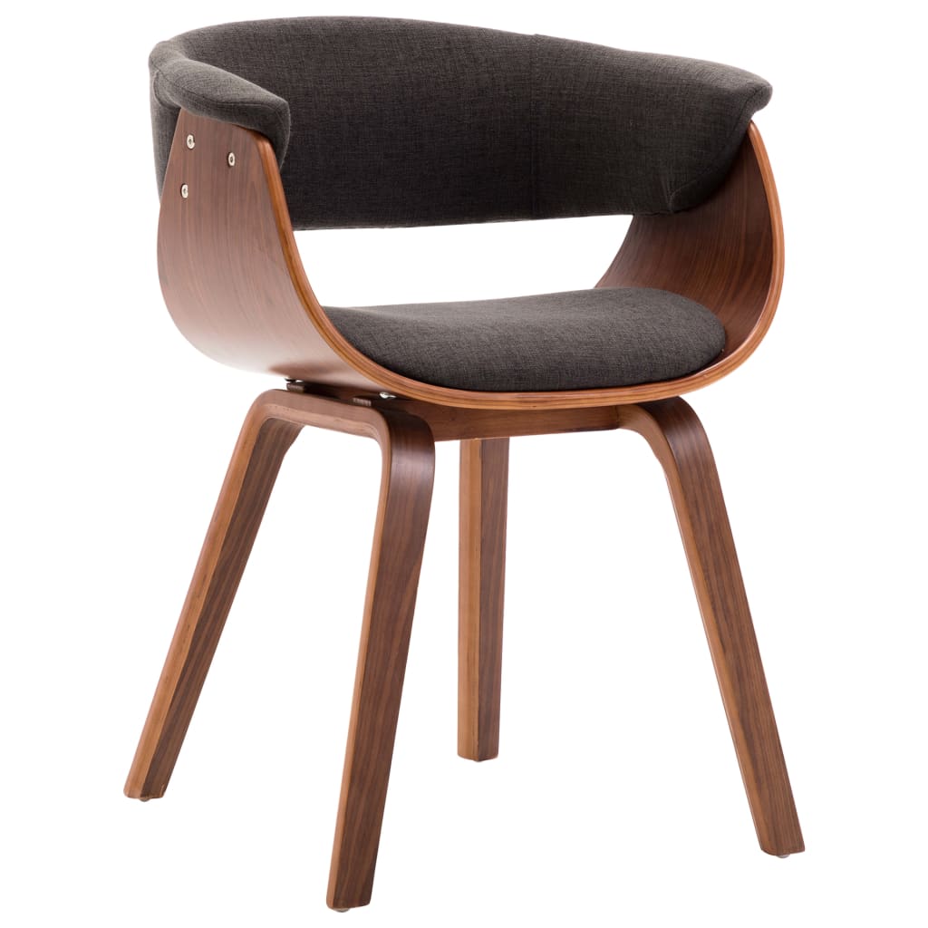 Dining Chairs 2 Pcs Grey Bentwood and Fabric