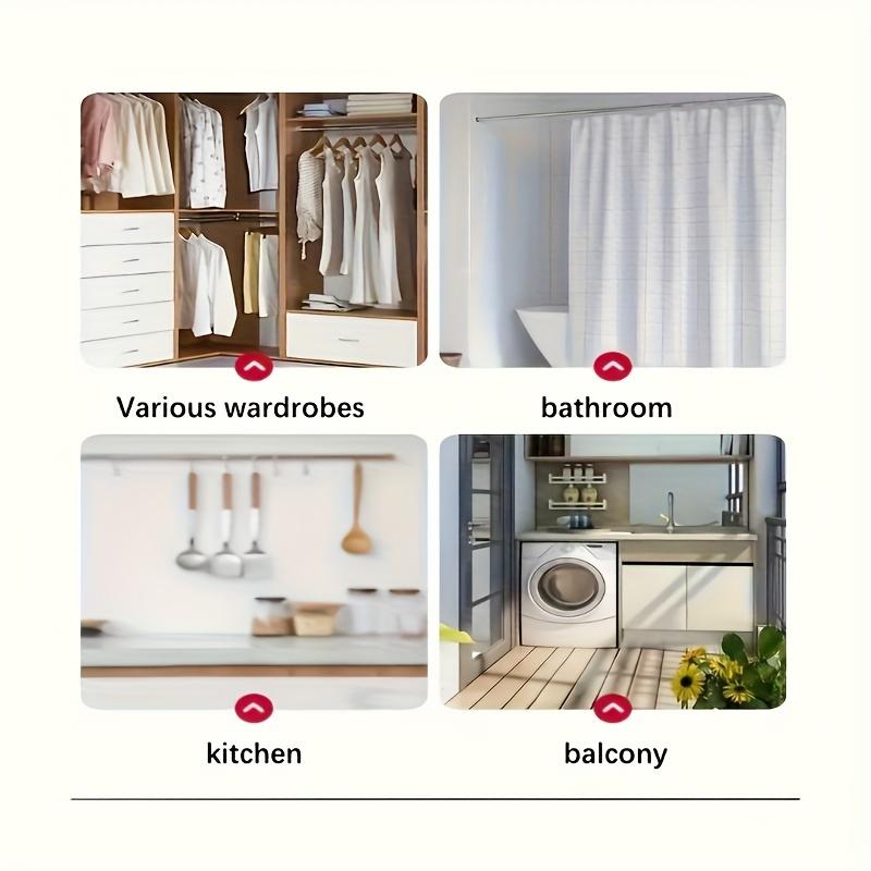 2 Pieces of Heavy-duty Stainless Steel Wardrobe Pole Bracket, with Screw Wall Mounted Bracket, Shower Pole Round Tube Holder