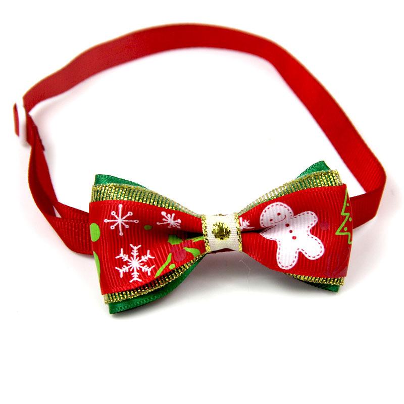Christmas Small Dogs Collar Attachment Bow Ties Xmas Parties Puppies Cats Collar Charms Accessories Slides Bowties Assorted