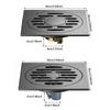 Stainless Steel Shower Floor Drain Thickened Grey Fast Drainage Floor Drain Backflow Preventer Square Drain Filter Plug