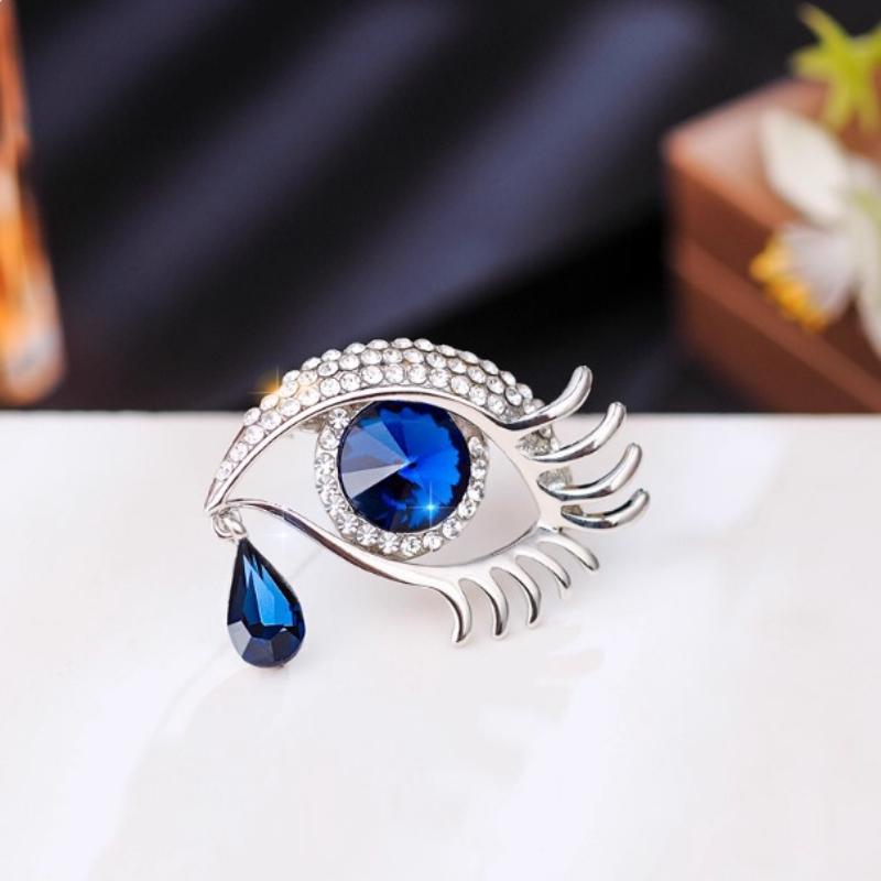 1Pc Devil's Eye Crystal Brooch High-end Exquisite Corsage High-end Niche Design Suit Pin Accessories