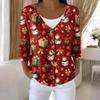 Women's Fashion Long Sleeve Christmas Snowman Snowflake Print Jacket Cardigan