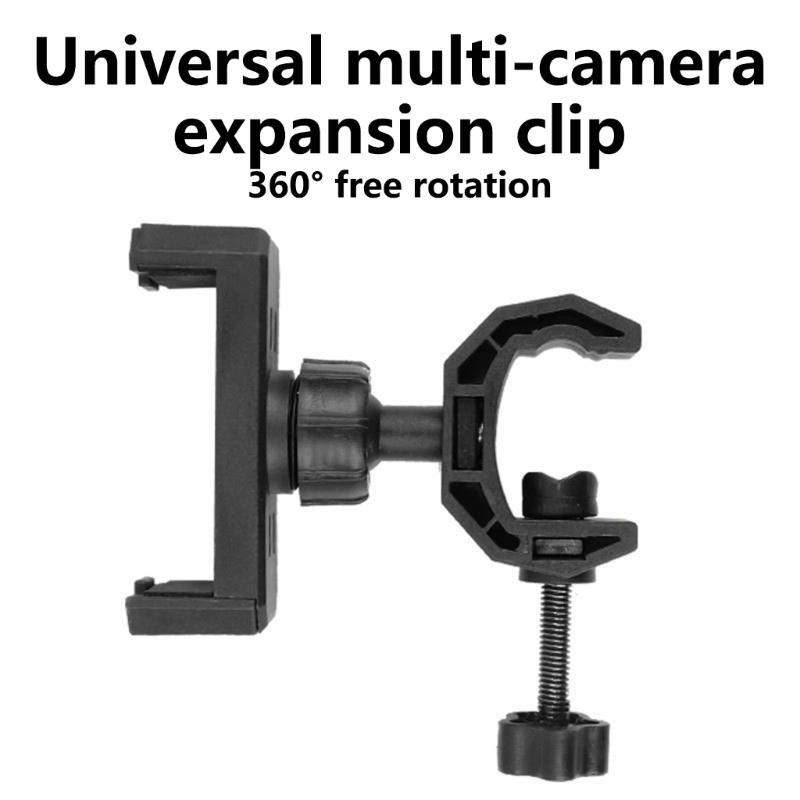 Multifunktionale Selfie-Stick-Halterungsklammer für Smartphones Tablets Einstellbare Länge 360 Grad drehbarer Kopf Tragbar