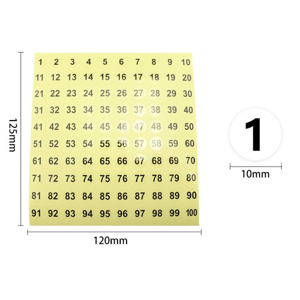 100Sheets 1-100 Labels Number Stickers Nail Polish Color Sorting Stickers  Lipstick Color