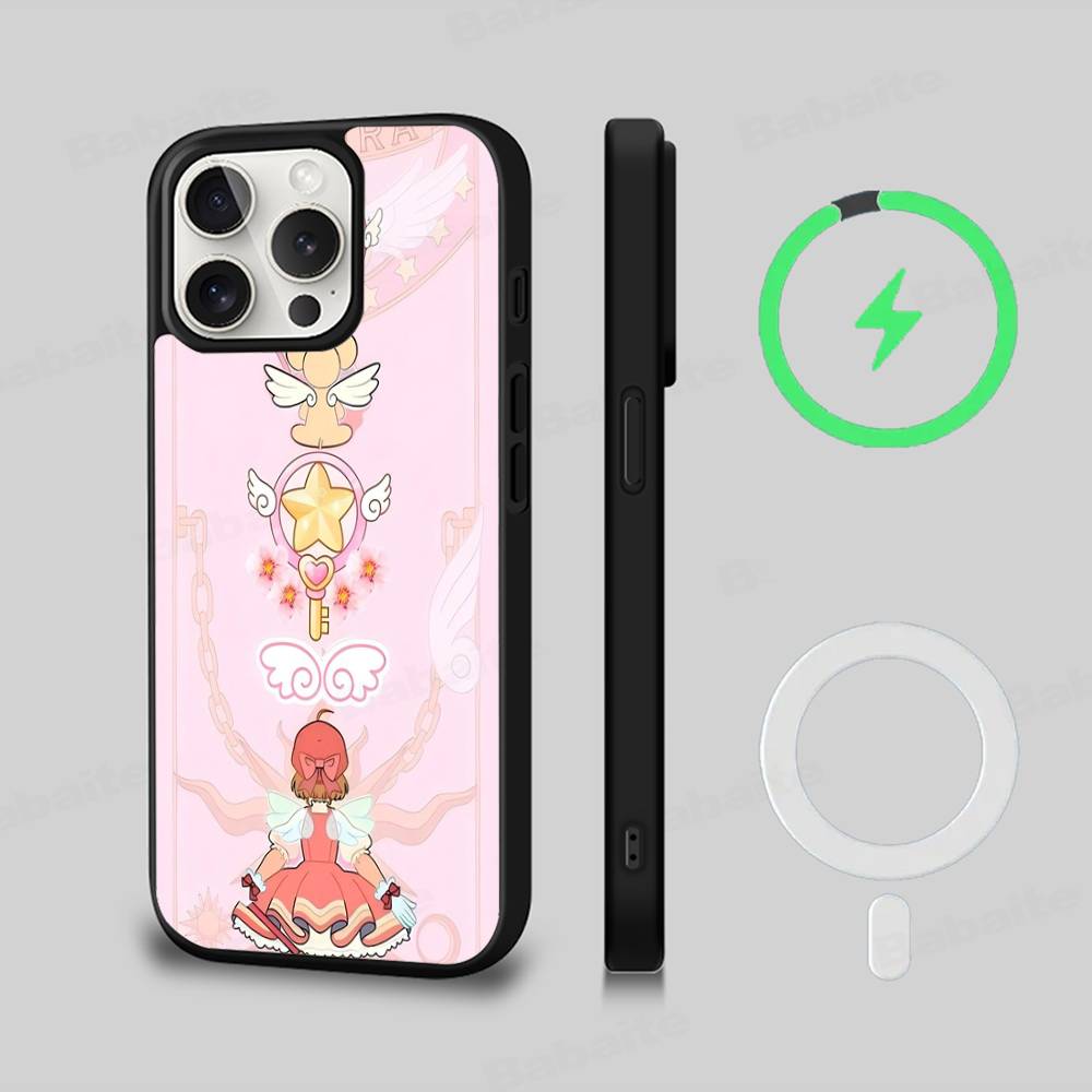 C-Cardcaptor Sakura Magnetic Matte Phone Case For iPhone 16 17 15 14 13 12 11 For Magsafe Wireless Charge Cover