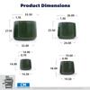 Handmade Ceramic Plant Pot Set 4-Piece (33/26/20/15 cm), Glossy Dark Green Glaze, Breathable, Frost-Resistant, Drainage Holes for Garden & Balcony