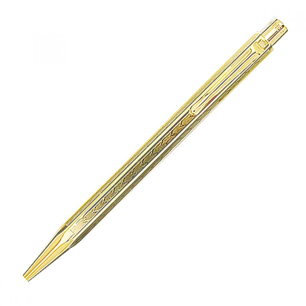 Caran Dash Ecridor Chevron Gold Ballpoint Pen