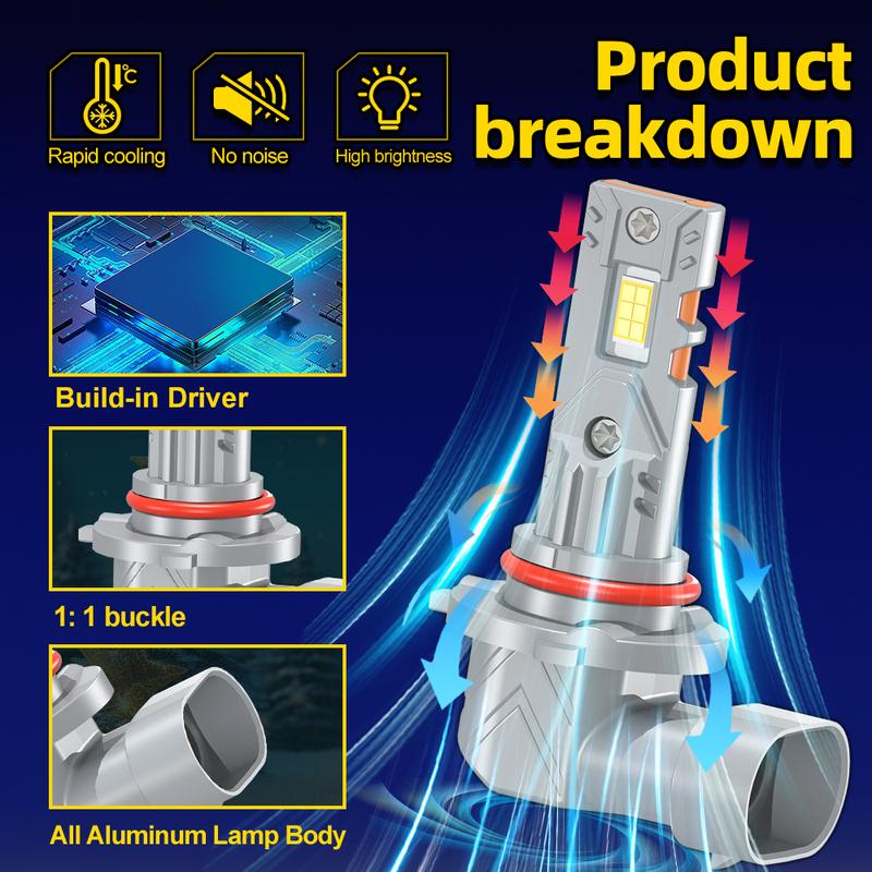 2PCS 35000LM H7 H1 9005 HB3 CANBUS Headlight Bulbs 9006 HB4 H4 Led Lights 6000K White Automobile Fog Light 160W Head Lamp Bulbs