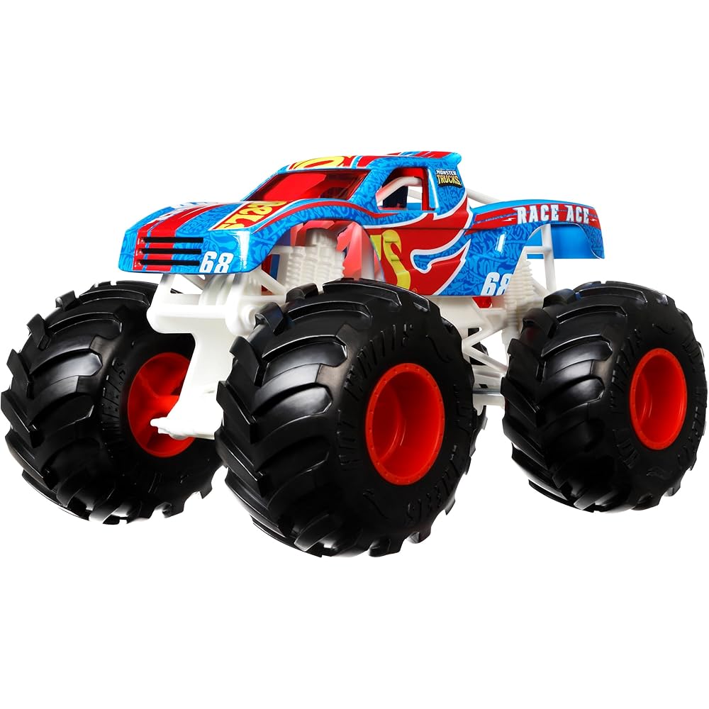 Hot Wheels Monster Trucks Race Ace 1:24 Scale Toy Vehicle for Ages 3 and Up