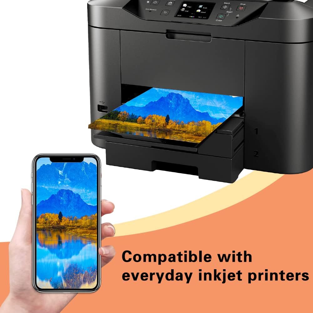 20 Sheets Photo Paper Glossy, 8 * 10 Inch Photo Paper for Printer Picture, Inkjet Printing Picture Paper 180gsm, Suitable for Flyers, Calendars and