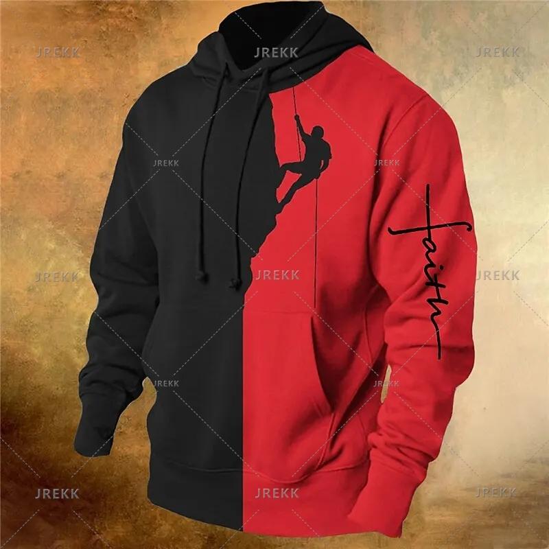 Модные мужские толстовки с капюшоном с принтом 3D-креста — фото 9