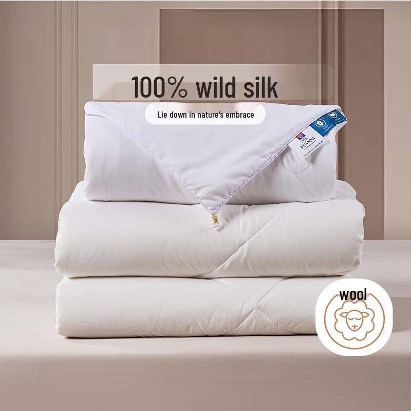 

FUANNA Children s New Zealand Wool-Tussah Silk Blend Winter Duo Quilt