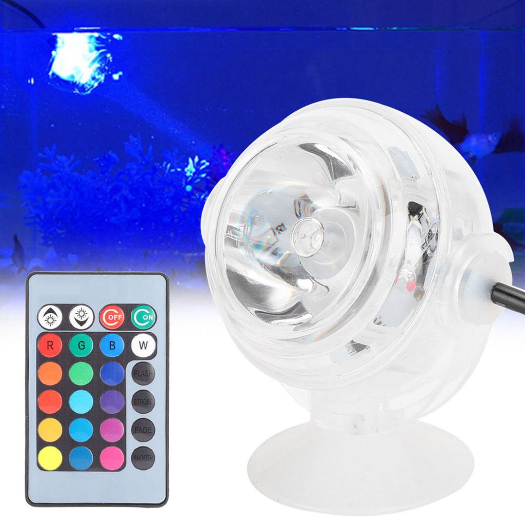 Plastic LED Aquarium Colourful Gradient Waterproof Submersible Night Spot Light Freshwater Seawater