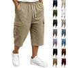 Heren Casual Cargo Shorts met Trekkoord 7/8 Lengte voor Zomerse Dagelijkse Kleding