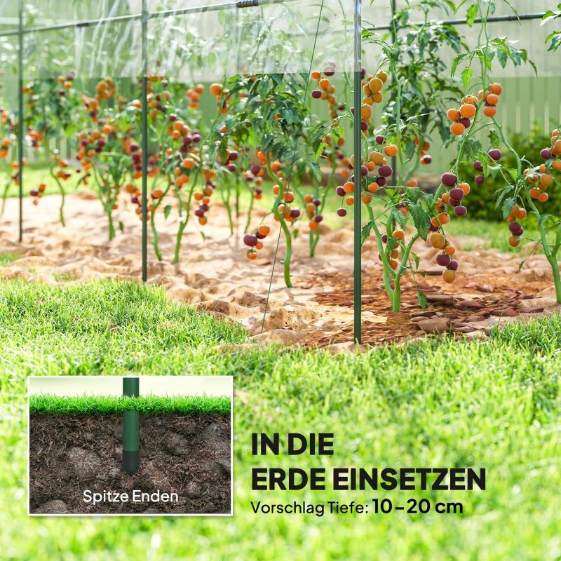 Greenhouse, winterproof, foil greenhouse with Arched roof, ground anchor greenhouse 400 x 123 x 171cm Transparent