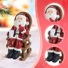 Rocking Chair Santa Claus Statue Christmas Figurine Living Room Resin Figure Miniature Figurine Ornament Collectible Sculpture