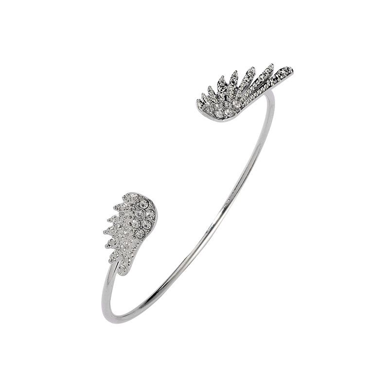 Creative Fashion Charm Angel Wings Zircon Bangles for Women Exquisite Wedding Bride Party Cuff Bracelet Jewelry Accessory Gift