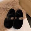 Internet Celebrity Thick-soled Fluffy Slippers Women's Outer Wear 2025 New Autumn and Winter Explosion Small Fragrant Wind Plush Bag Head Half Slipper