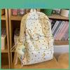 Nylon Waterproof Business Casual Backpack With Dot Print And Bow Decoration For Students And Commuters