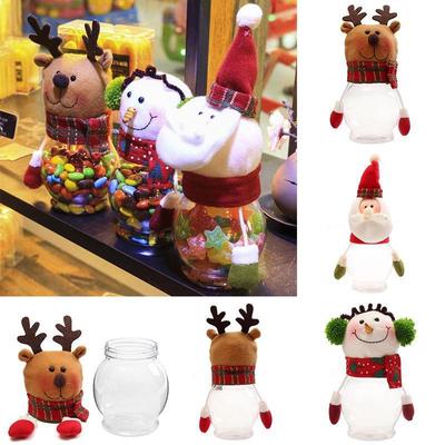1 Pezzo Babbo Natale Pupazzo di Neve Alce Confezione Caramelle di Natale Scatola Barattolo Caramelle di Natale in PET