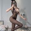 Air Hostess Lingerie Set: Sexy Maid Uniform with Stockings & Fishnet Bodysuit