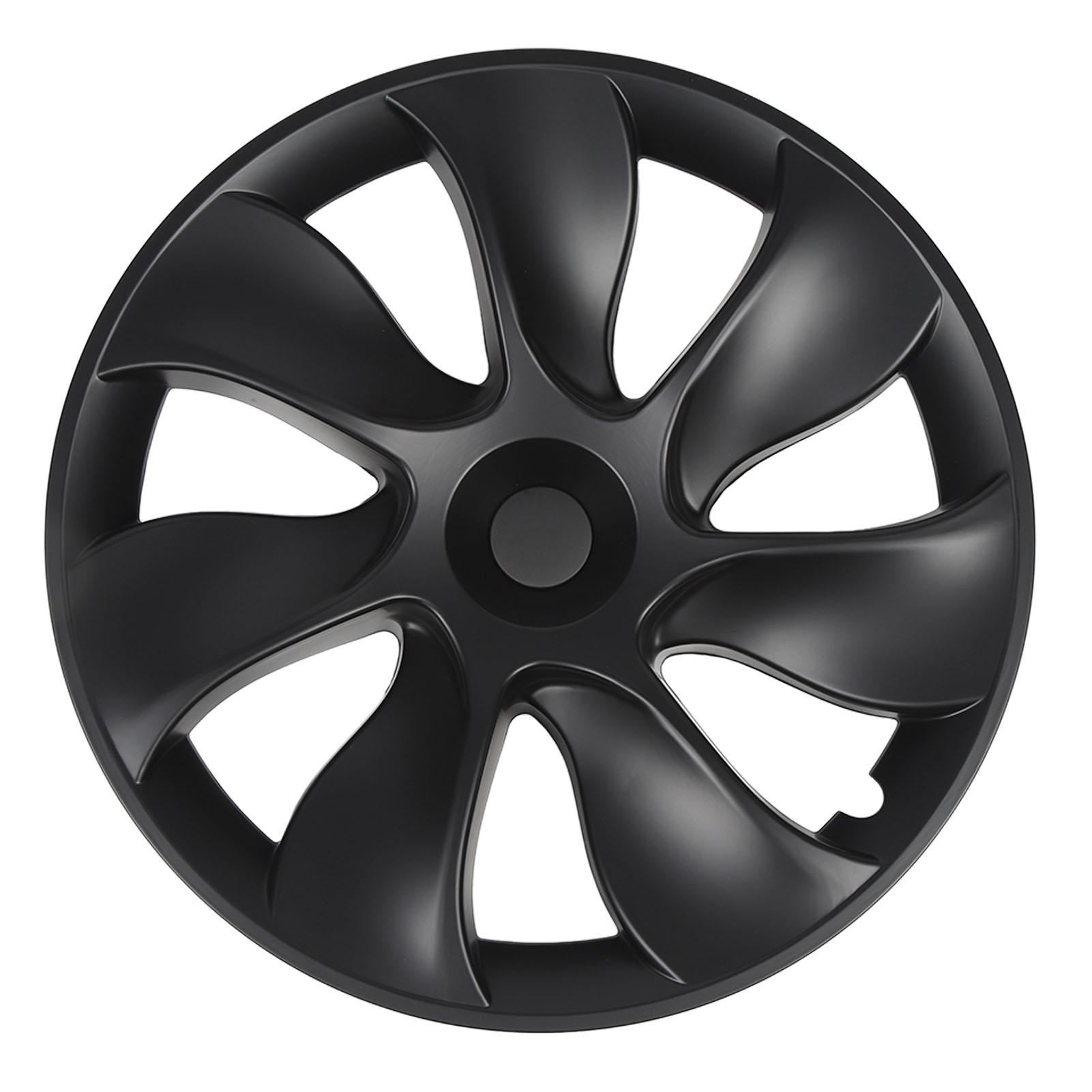 

4PCS 19in Wheel Hub Cap Whirlwind Style Sporty Wheel Rim Cover Replacement For Tesla Model Y 2020 to 2023 Matte Black матовый черный