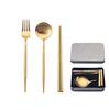 Andoo Cutlery Camping Set Outdoor Cutlery Set Chopsticks Spoon Fork Set Set with Storage Case Set Lunch Box Chopsticks Box Tableware Set Portable