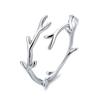 Minimalist Deer Antler Open Ring For Women Adjustable Index Finger Band Unique Personalized Jewelry Gift