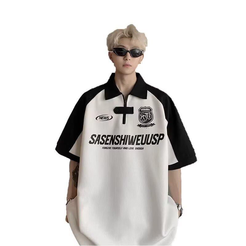 Lapel Short Sleeve Polo Shirt Men's Fashion Brand Summer T T-shirt Korean Style Slim-Fit Fashion2025New All-Matching T-shirt Top